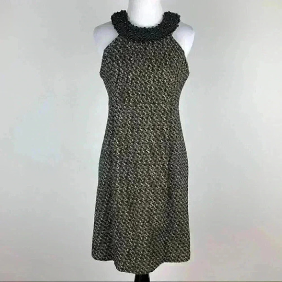 INC halter dress size 2 38% wool metallic pencil - Picture 1 of 12